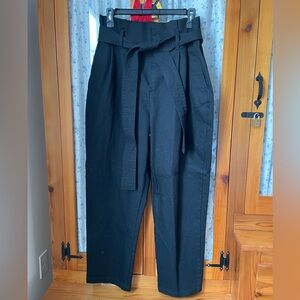 A New Day Black Paper Bag Pant w/ Tie Belt